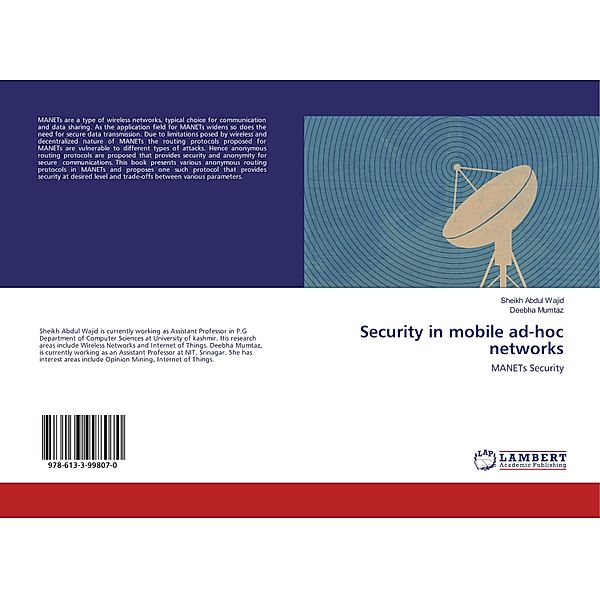 Security in mobile ad-hoc networks, Sheikh Abdul Wajid, Deebha Mumtaz