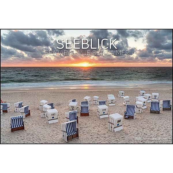 Seeblick 2023 - Bildkalender quer 49,5x33 cm - Sea View - die schönsten Strandbilder - Landschaftskalender - Wandkalende