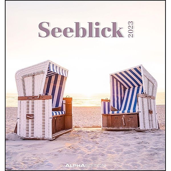 Seeblick 2023 - Postkartenkalender 16x17 cm - Sea View - zum Aufstellen oder Aufhängen - Monatskalendarium - Gadget - Mi