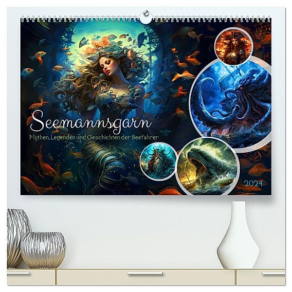 Seemannsgarn - Mythen, Legenden und Geschichten der Seefahrer (hochwertiger Premium Wandkalender 2024 DIN A2 quer), Kunstdruck in Hochglanz, Calvendo, Anja Frost