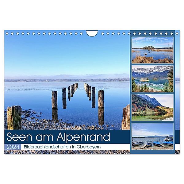 Seen am Alpenrand - Bilderbuchlandschaften in Oberbayern (Wandkalender 2024 DIN A4 quer), CALVENDO Monatskalender, Michaela Schimmack