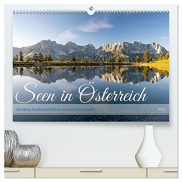 Seen in Österreich (hochwertiger Premium Wandkalender 2024 DIN A2 quer), Kunstdruck in Hochglanz, Katrin Streiparth