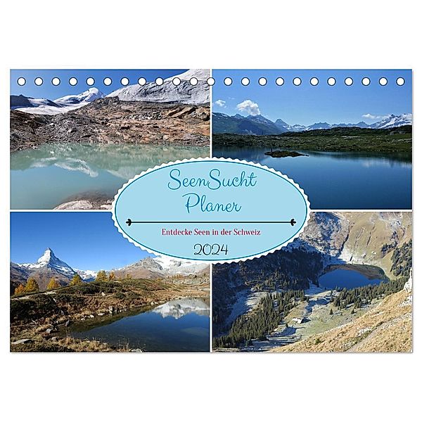 SeenSucht Entdecke Seen in der Schweiz Planer (Tischkalender 2024 DIN A5 quer), CALVENDO Monatskalender, Susan Michel