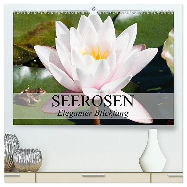 Seerosen - Eleganter Blickfang (hochwertiger Premium Wandkalender 2024 DIN A2 quer), Kunstdruck in Hochglanz, Elisabeth Stanzer