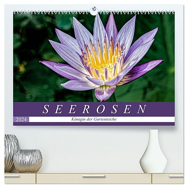 Seerosen - Königin der Gartenteiche (hochwertiger Premium Wandkalender 2024 DIN A2 quer), Kunstdruck in Hochglanz, Dieter Meyer
