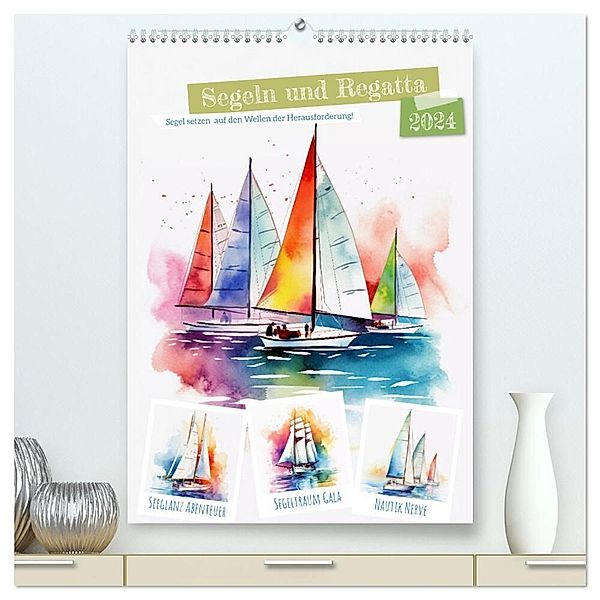 Segeln und Regatta (hochwertiger Premium Wandkalender 2024 DIN A2 hoch), Kunstdruck in Hochglanz, Steffen Gierok-Latniak