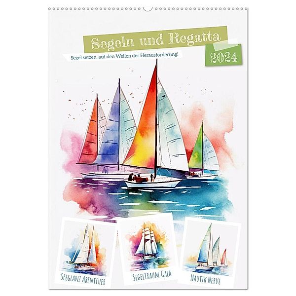 Segeln und Regatta (Wandkalender 2024 DIN A2 hoch), CALVENDO Monatskalender, Steffen Gierok-Latniak