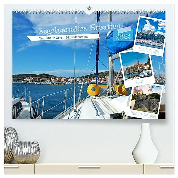 Segelparadies Kroatien (hochwertiger Premium Wandkalender 2024 DIN A2 quer), Kunstdruck in Hochglanz, Claudia Kleemann