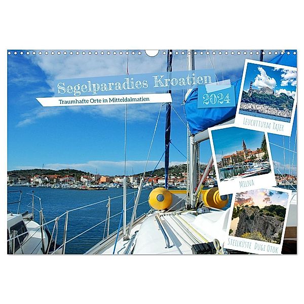 Segelparadies Kroatien (Wandkalender 2024 DIN A3 quer), CALVENDO Monatskalender, Claudia Kleemann