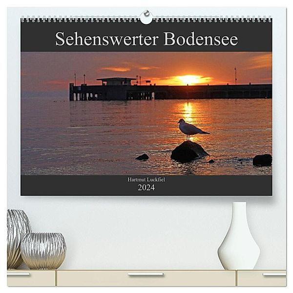 Sehenswerter Bodensee (hochwertiger Premium Wandkalender 2024 DIN A2 quer), Kunstdruck in Hochglanz, Hartmut Luckfiel