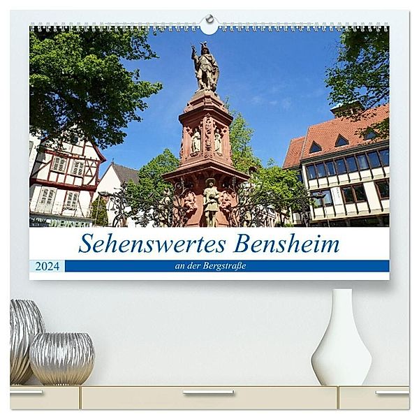 Sehenswertes Bensheim an der Bergstraße (hochwertiger Premium Wandkalender 2024 DIN A2 quer), Kunstdruck in Hochglanz, Ilona Andersen