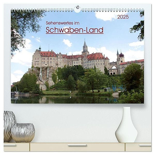 Sehenswertes im Schwaben-Land (hochwertiger Premium Wandkalender 2025 DIN A2 quer), Kunstdruck in Hochglanz, Calvendo, Angelika keller