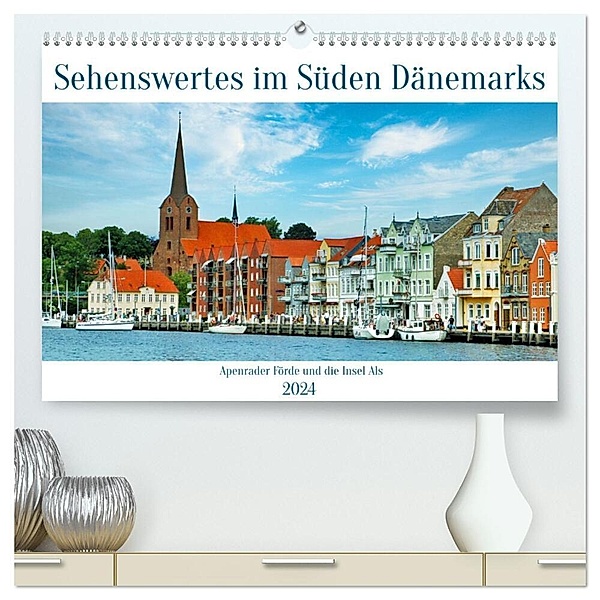 Sehenswertes im Süden Dänemarks (hochwertiger Premium Wandkalender 2024 DIN A2 quer), Kunstdruck in Hochglanz, Claudia Kleemann