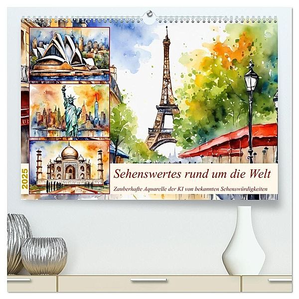 Sehenswertes rund um die Welt (hochwertiger Premium Wandkalender 2025 DIN A2 quer), Kunstdruck in Hochglanz, Calvendo, Claudia Kleemann