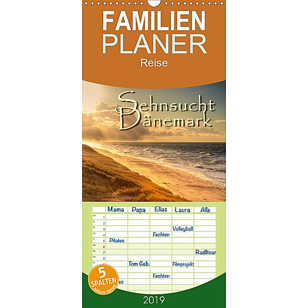 Sehnsucht Dänemark - Danmark - Familienplaner hoch (Wandkalender 2019 , 21 cm x 45 cm, hoch), Stefan Sattler