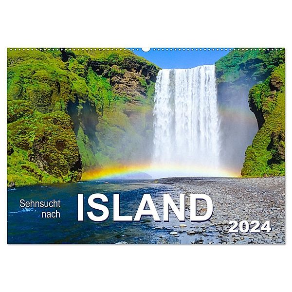 Sehnsucht nach Island (Wandkalender 2024 DIN A2 quer), CALVENDO Monatskalender, Carola Vahldiek