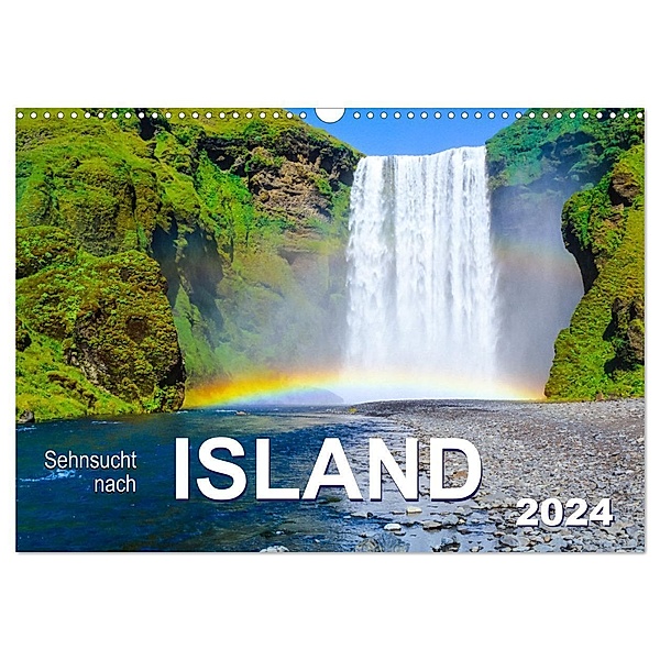 Sehnsucht nach Island (Wandkalender 2024 DIN A3 quer), CALVENDO Monatskalender, Carola Vahldiek