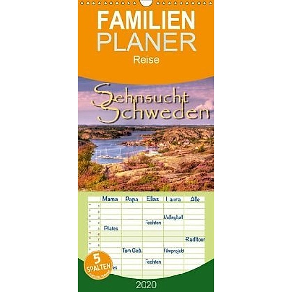 Sehnsucht Schweden - Sverige - Familienplaner hoch (Wandkalender 2020 , 21 cm x 45 cm, hoch), Stefan Sattler