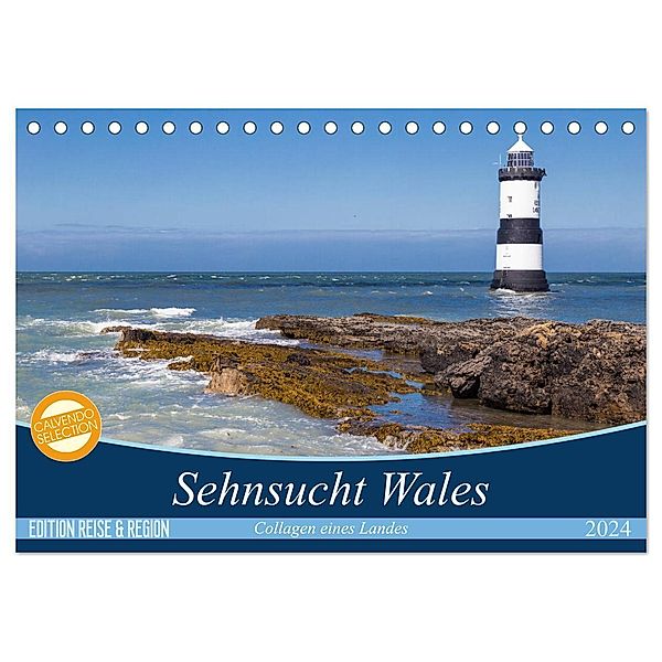 Sehnsucht Wales - Collagen eines Landes (Tischkalender 2024 DIN A5 quer), CALVENDO Monatskalender, Mr.Mooseman, Stefan Sattler