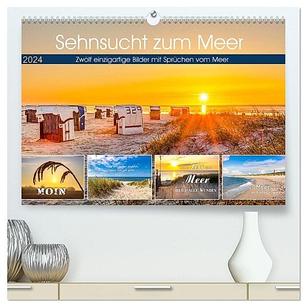 Sehnsucht zum Meer (hochwertiger Premium Wandkalender 2024 DIN A2 quer), Kunstdruck in Hochglanz, Andrea Dreegmeyer