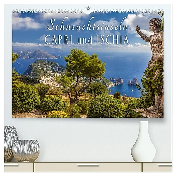 Sehnsuchtsinseln Capri und Ischia (hochwertiger Premium Wandkalender 2024 DIN A2 quer), Kunstdruck in Hochglanz, Christian Müringer