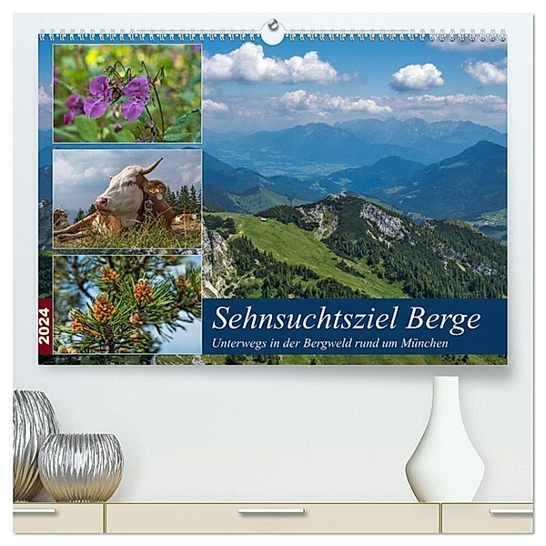 Sehnsuchtsziel Berge - Unterwegs in den Bergwelt rund um München (hochwertiger Premium Wandkalender 2024 DIN A2 quer), Kunstdruck in Hochglanz, Birgit Matejka