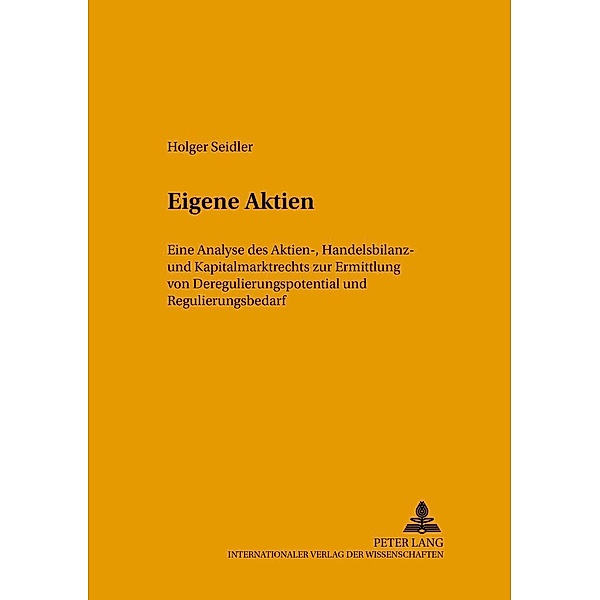 Seidler, H: Eigene Aktien, Holger Seidler