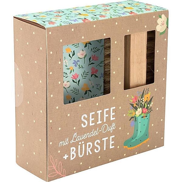 Seife-Bürsten-Set Motiv Garten