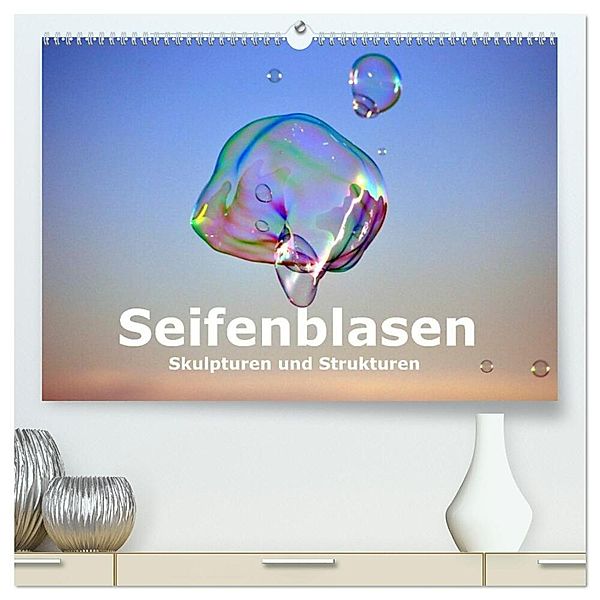 Seifenblasen Skulpturen und Strukturen (hochwertiger Premium Wandkalender 2024 DIN A2 quer), Kunstdruck in Hochglanz, Eduard Tkocz