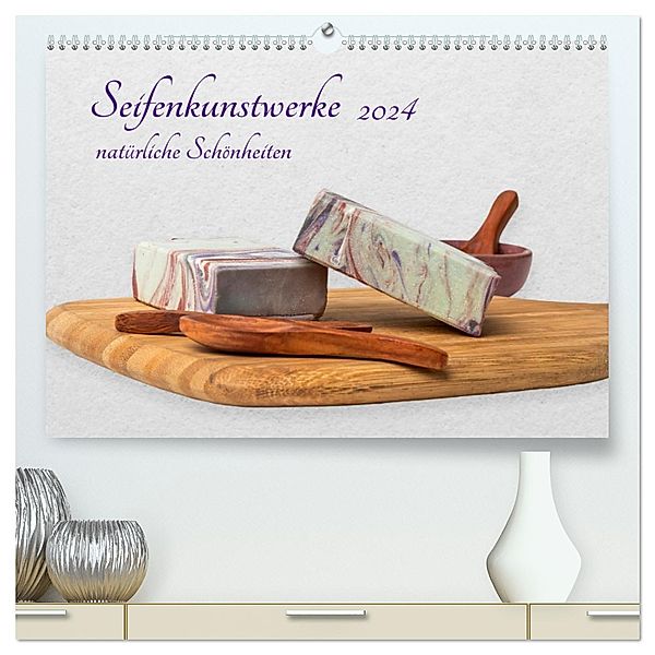 Seifenkunstwerke (hochwertiger Premium Wandkalender 2024 DIN A2 quer), Kunstdruck in Hochglanz, Calvendo, Konstanze Junghanns