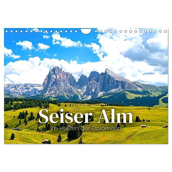 Seiser Alm - Im Herzen der Dolomiten. (Wandkalender 2024 DIN A4 quer), CALVENDO Monatskalender, Happy Monkey