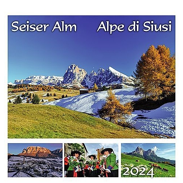 Seiser Alm - Schlern 2024, Postkartenkalender Querformat