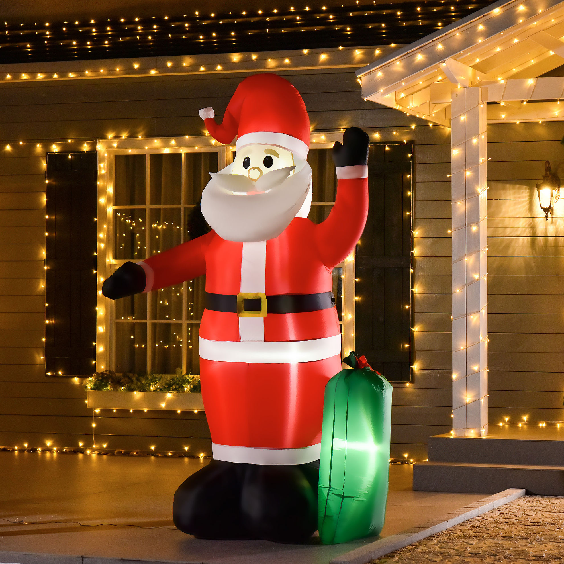 Selbstaufblasbare Weihnachtsmann mit LED-Beleuchtung | Weltbild.de