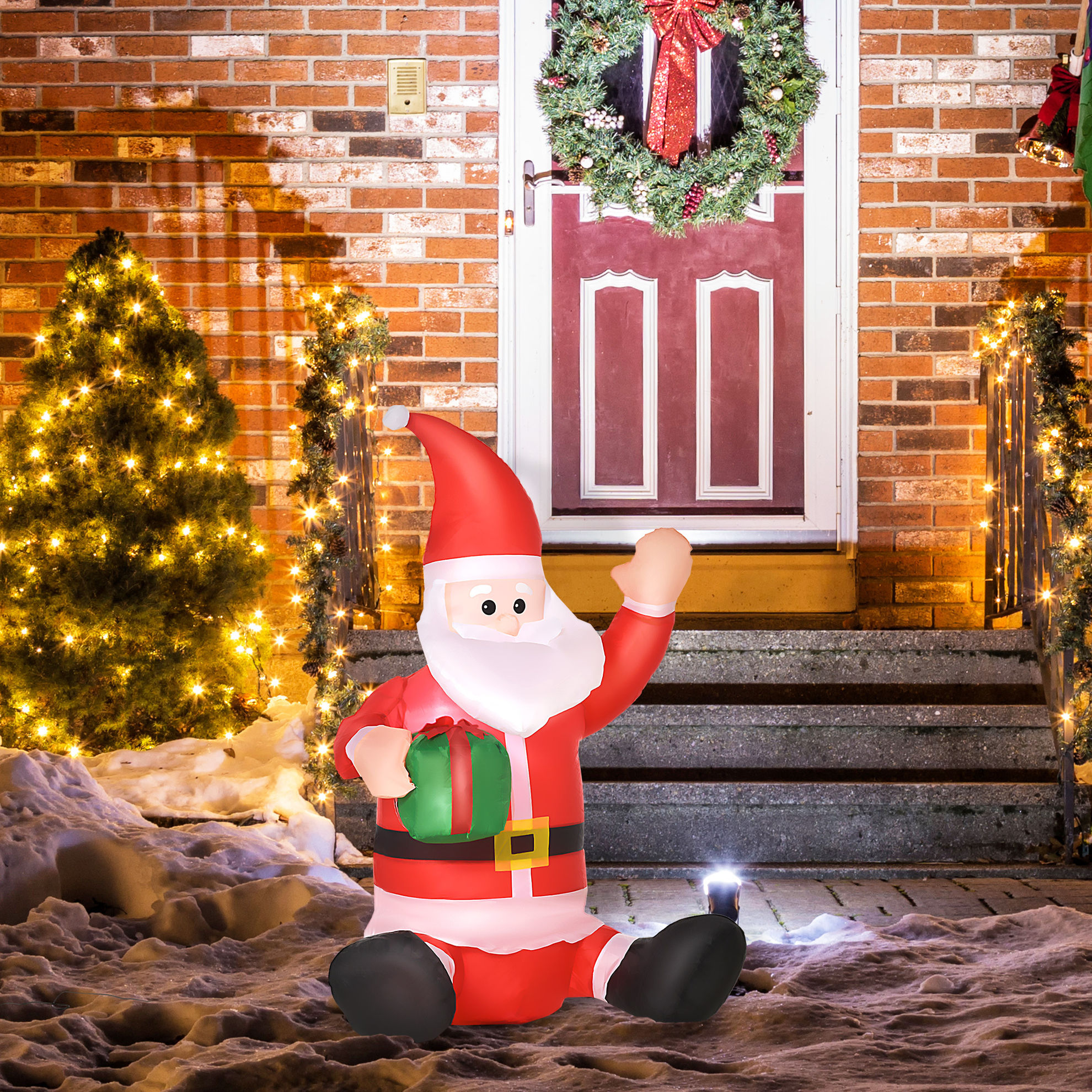 Selbstaufblasbare Weihnachtsmann mit LED-Beleuchtung | Weltbild.de