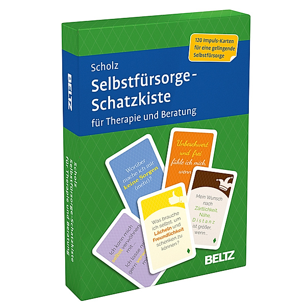 Selbstfürsorge-Schatzkiste für Therapie und Beratung, 120 Karten, Falk Peter Scholz