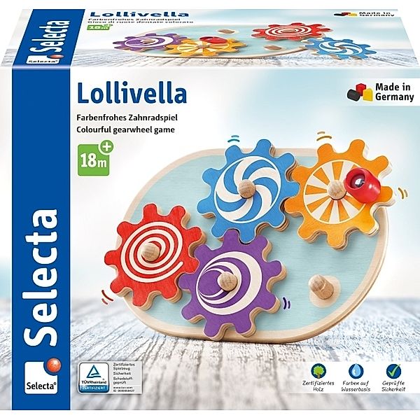 SCHMIDT SPIELE, Selecta Spielzeug Selecta - Selecta Lollivella, Zahnradspiel, 17,5 cm