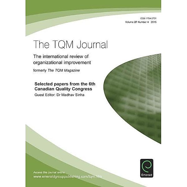 Selected papers from the 6th Canadian Quality Congress