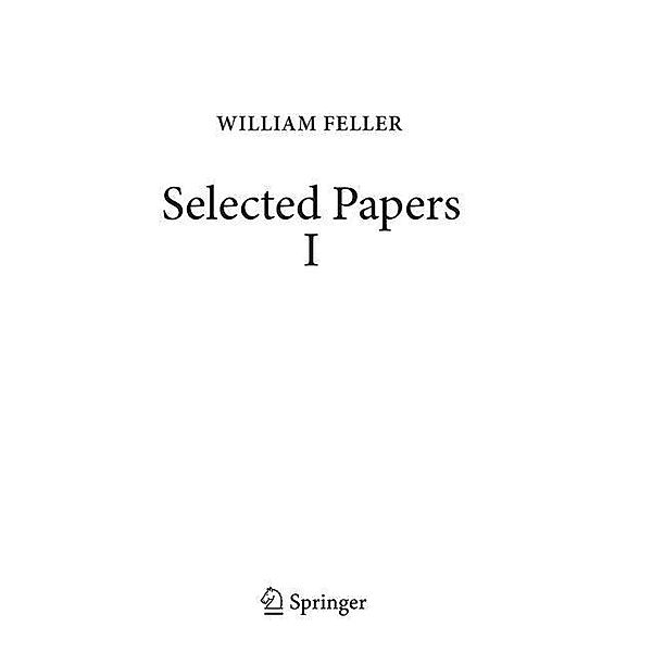 Selected Papers I, William Feller