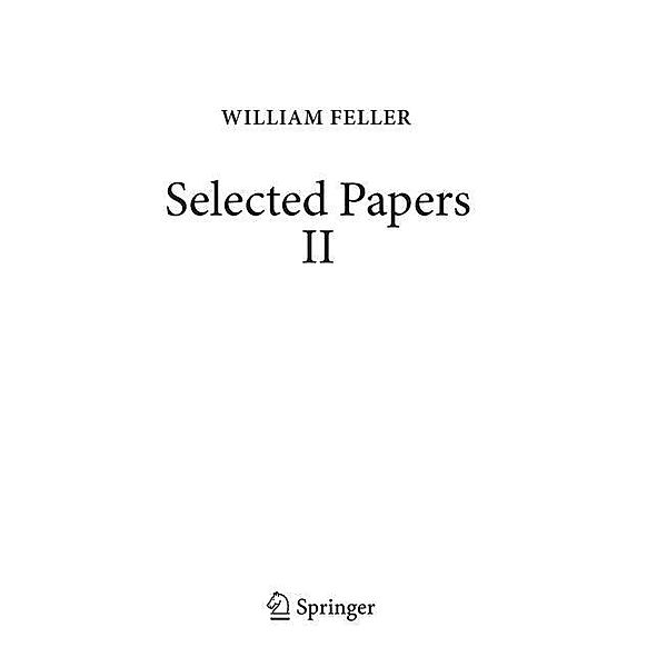 Selected Papers II, William Feller