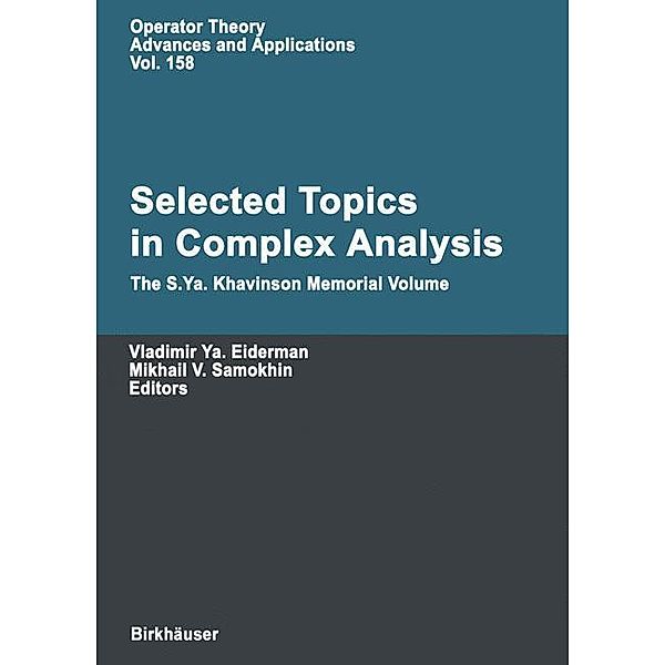Selected Topics in Complex Analysis