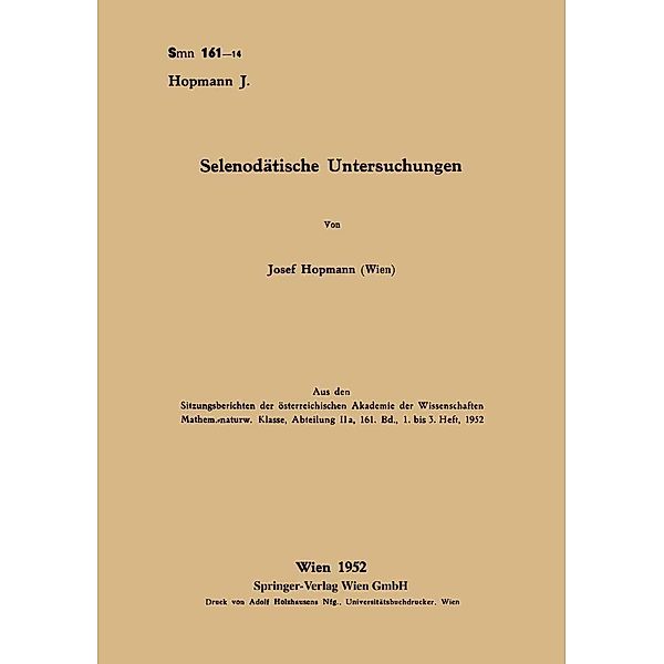 Selenodätische Untersuchungen, Josef Hopmann