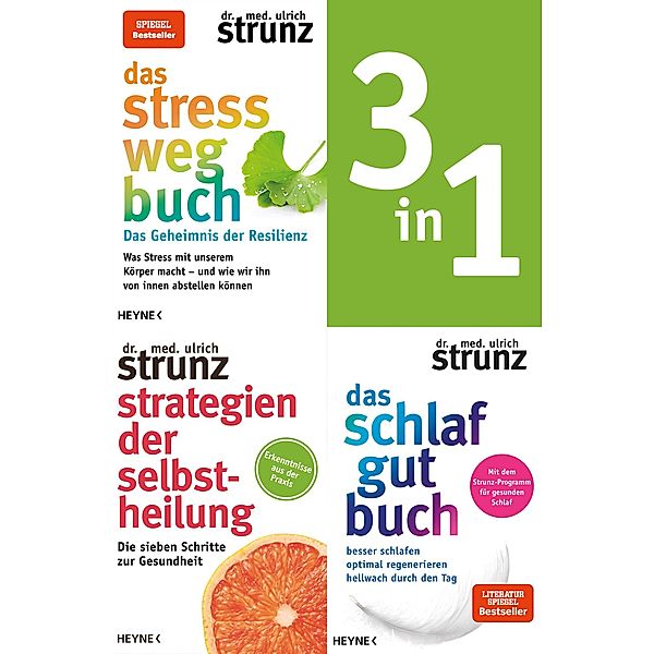 Selfcare-3in1-Bundle: Stress-weg-Buch, Schlaf-gut-Buch, Strategien der Selbstheilung, Ulrich Strunz