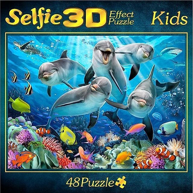 Selfie 3D Effect Puzzle Kids Motiv Delfin 48 Teile | Weltbild.de