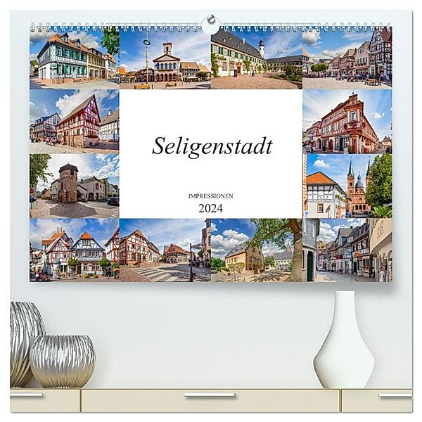 Seligenstadt Impressionen (hochwertiger Premium Wandkalender 2024 DIN A2 quer), Kunstdruck in Hochglanz, Dirk Meutzner