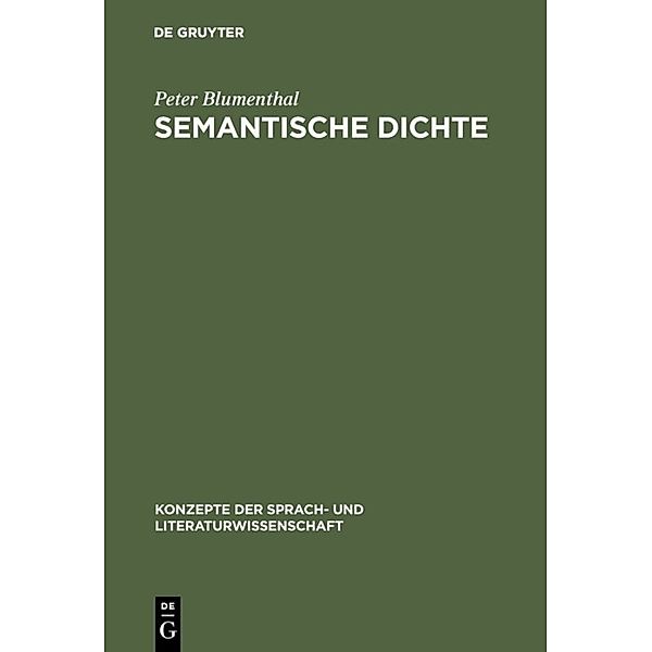 Semantische Dichte, Peter Blumenthal