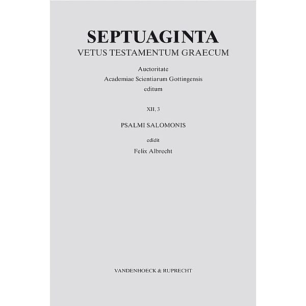 Septuaginta. Vetus Testamentum Graecum / Band 012,3 / Septuaginta. Band 12,3