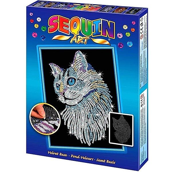 Sequin Art Blue - Weiße Katze