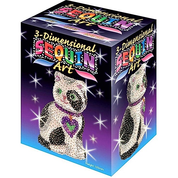 Sequin Art - Paillettenbild/-figur - 3D Sequin Katze