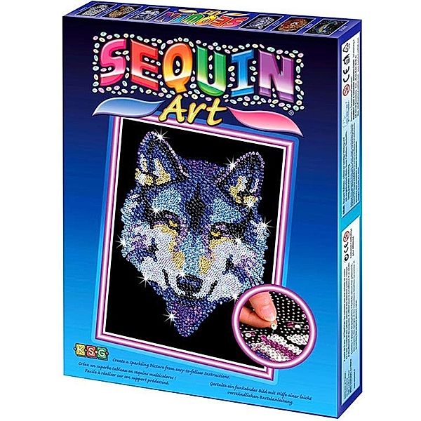 Sequin Art - Paillettenbild - Wolf