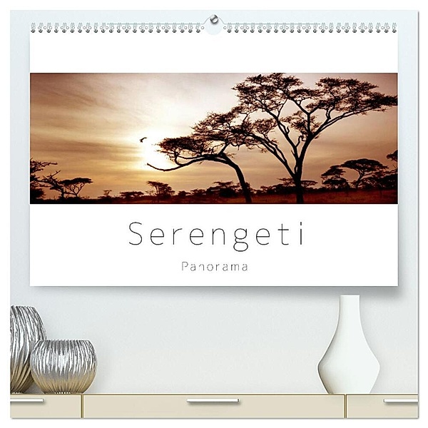 Serengeti Panorama (hochwertiger Premium Wandkalender 2024 DIN A2 quer), Kunstdruck in Hochglanz, studio visuell photography